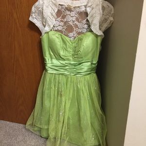 Green sparkly mini dress